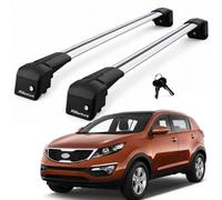 Lockable Roof Bars for Kia Sportage SL 2010-2015 Aluminium Roof Rack Grey | Axenture Heavy-duty roof rack cross bars for flush roof rails, aluminium design, 2 pcs, ideal for luggage and roof boxes