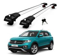 Lockable Roof Bars for Vw T-Cross 2019-2026 Aluminium Roof Rack 2 Pcs Grey