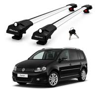 Lockable Roof Bars for Vw Touran 2002-2015 Aluminium Roof Rack 2 Pcs Grey