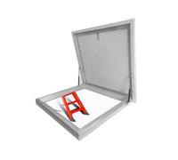 Lockable Roof Hatch - Industrial Aluminum Alloy Manhole for Ventilation and Emergency Exit 65 x 65 cm Roof Window for Safe Access and Quick Escape