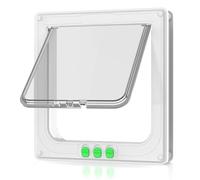 Lockable Safe Flap Door for Cats and Small Dog Easy Installation Mount DIY for Cats & Doggie(White,XL)