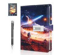 Lockable secret diary for kids journal with lock gift for tweens (Space) | Personal secret diary with lock gifts for kids birthday,journal with code lock & pen,notebook with lock A5 180 pages