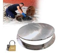 Lockable Septic Tank Lid Covers, Hidden Sewage Manhole Cover Round/Inspection Well Covers for Pavement Driveway Yard, 30 40 50 60 70 80 90 100 Cm(Outer Dia 13 in/330 MM)
