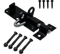 Lockable Sliding Bolt | Brenton Pad Bolt | 100mm / 4 Inch | Black Powder Coating | Pack of 1