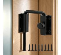 Lockable Sliding Door Loop Lock, Solid Aluminum Alloy 90/180 Degree U-Bolt Lock, Anti-Pry for Barn Door, Garden, Screen Door, Fence, Bathroom, Outdoor, Garage(Black, 1Pcs)