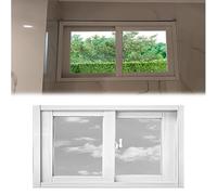 Lockable Sliding Ventilation Window Replacement - 12 16 20 24 Inch High Casement Windows for Basements & Chicken Coops White 42x12in (107x30cm) with Screws