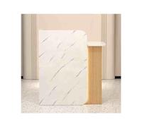 Lockable Small Reception Desk Cashier Counter Workstation with Easy Installation Stylish Stone Wood Display for Offices & Businesses Perfect Welcome Unit