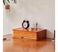 Lockable Solid Wood File Cabinet - 2 Drawer Desktop Storage Box for Office & Home - Multi-Tier Wooden for Data & Document Management (C-1 Drawer)