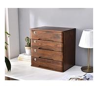 Lockable Solid Wood Flat File Cabinet 1 & 4 Woo Desktop Sto Box for A4 Receipt Secure Office Supplies Filing Solut