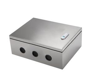 Lockable Stainless Steel Electrical Box Waterproof Dustproof Enclosure with Wire Entry Hole Outdoor Power Distribution Project Case (35x20x10cm/13.8x7.9x3.9in)