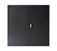 Lockable Steel Office Cupboard Metal Filing Cabinet with 2 Doors Adjustable Shelves Secure Document Sto Ideal for Home & Office nizat Black File Sto Solut