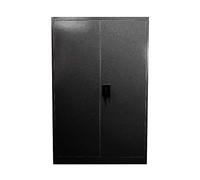 Lockable Steel Office Cupboard - Metal Filing Cabinet with 2 Doors, Adjustable Shelves, Secure Storage Bookcase Unit for Files & Documents, Black Finish