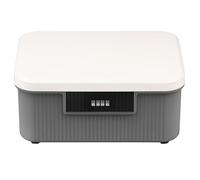 Lockable Storage Box,Large Capacity Medicine Box with 4 Digital Combination Lock,25×20×10cm Privacy Container Lockable Fridge Organizer with Built in Removable Tray for Home Office School Safe(Grey)