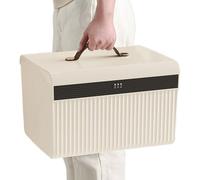 Lockable Storage Box - Large Combination Code Lock, Double Layer Container, 12.99 x 9.84 x 9.06 inches, ABS Material | Jewellery , Purse, Cash, Document Storage for Home