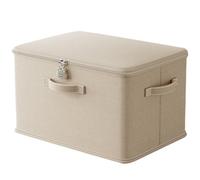 Lockable Storage Box - Locking Medicine Box | Lock Boxes For Personal Items | Stackable Storage Container With Handle | Locking Organizing Bin | Washable Shelf Baskets For Blanket, Clothing, Toys