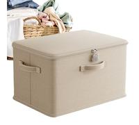 Lockable Storage Box - Safe Storage Box | Smell Proof Stackable Container with Handle | Locking Organizer with Lid, Washable Shelf Basket