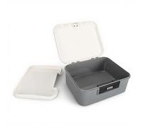 Lockable Storage Trunk 9L Capacity lockable medicine box Document Organizer opbergdoos met slot with Password Lock, Double Layer Partitioned Box for Office and Home Use, Gray nan