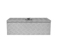 Aluminium Tool Box 60L Lockable Chest 2 Keys Trailer Truck Van Locker Boxes Storage Heavy Duty Checker Plate Rubber Base Liner Seal Gas Struts Carry Case Medium 29" x 10" x 12.5" 745mm x 250mm x 320mm