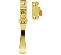 Lockable Victorian Casement Window Fastener - 57 x 13mm - Polished Brass | Victorian Design Casement Window Fitting - Window Casement Stay Fastener Arm - Casement Window Fixture