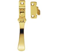 Lockable Victorian Casement Window Fastener 57 x 13mm Polished Brass