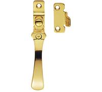 Lockable Victorian Casement Window Fastener - 57 x 13mm - Polished Brass | Victorian Design Casement Window Fitting - Window Casement Stay Fastener Arm - Casement Window Fixture