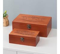 Lockable Vintage Wooden Storage Box for Safekeeping Letters and Treasures in Your Home (S)