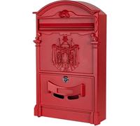 Lockable Wall Mount Mailbox - Vintage Metal Post Box with Security Lock, Weatherproof Letterbox for Outdoor Use