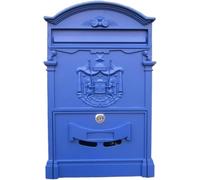 Lockable Wall Mount Mailbox - Vintage Metal Post Box with Security Lock, Weatherproof Letterbox for Outdoor Use