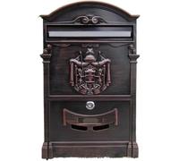 Lockable Wall Mount Mailbox - Vintage Metal Post Box with Security Lock, Weatherproof Letterbox for Outdoor Use