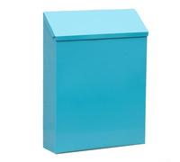 Lockable Wall-Mounted Mailbox, Rustic Wall Decoration Mailbox With 2 Keys Parcel Box Outdoor Postbox For Outside Wall(Blue)