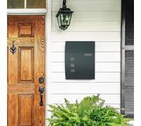 Lockable Wall Mounted Mailbox with Keys and Viewing Window SONGMICS Dark Grey One Size