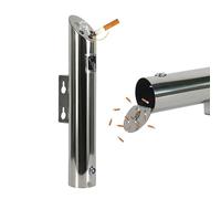 Lockable Wall Mounted Metal Ashtray Windproof Design for Outdoor and Indoor Use Stainless Steel Construction for Durability