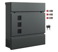 Lockable Wall-Mounted Post Letter Box with Newspaper Holder