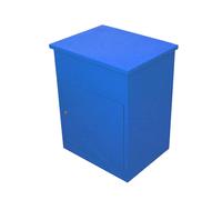 Parcel Post Box Blue Lockable Wall Mounted Secure Large Outdoor Letter Smart Mail Drop Box Weatherproof Galvanised Steel | 5 Keys | 580 x 460 x 360mm