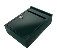 Lockable Wall Suggestion Box Green Plastic Coated Iron Complaint Box