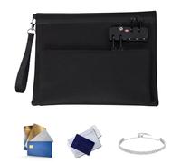 Lockable Wallet - Zip Security Bag Key Lock for Storing Cash, Passport Card Receipts with Travel Protection, Wallet Organiser for Business Daily Bank