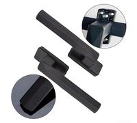 Lockable Window Handle for Aluminum Windows, Frosted Black Broken Bridge Alloy Security Lock with Square Shaft, Diamond Star Gray Oxidation Finish, A Pair