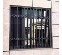 Lockable Window Security Grille, Folding Barrier for Burglar & Child Pet Safety, Extendable Guardrail for Balcony & Apartments