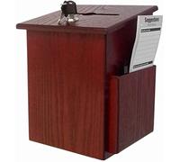 Lockable Wood Mailbox - Classic Post Box for Home Office or Church, Outdoor Wall Mounted, Secure Fundraising Letterbox for Weddings and Events