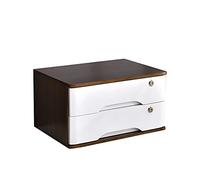 Lockable Wooden Desktop File Cabinet - Multi-Drawer Organizer for A4 Documents & Receipts - Secure Storage Solution for Home & Office Supplies