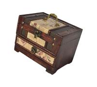 Lockable Wooden Jewelry Organiser For Earring Necklace Chinese Styles Trinket Box With Drawer Women Accessories Holder Jewelry Box With