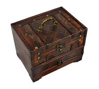 Lockable Wooden Jewelry Organiser For Earring Necklace Chinese Styles Trinket Box With Drawer Women Accessories Holder Decorative Jewelry Box