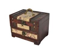 Lockable Wooden Jewelry Organiser For Earring Necklace Chinese Styles Trinket Box With Drawer Women Accessories Holder Decorative Jewelry Box