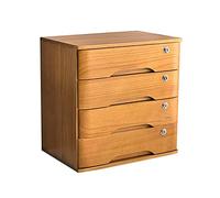 Lockable Wooden Office Armoire - A4 File Cabinet & Receipt Organizer Multi-Drawer Storage Solution for Home & Office Secure Desk Supplies Organizer