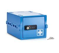 Lockabox Mini Plus™ | Medicine Storage Box | Lockable Box with Combination Lock & Access Key (3L) | Mini Medical Lock Box Storage for Tablets, Pills & First Aid | 22.3 x 15.4 x 12 cm (Medi Blue)