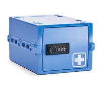 Lockabox Mini™ | Small Lockable Box with Combination Lock (3L) | Compact Storage Lock Box for Small Medicines, Snacks & Mobile Phones | External Size 22.3 x 15.4 x 12 cm (Medi Blue, Mini)