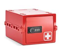 Lockabox Mini™ | Small Lockable Box with Combination Lock (3L) | Compact Storage Lock Box for Small Medicines, Snacks & Mobile Phones | External Size 22.3 x 15.4 x 12 cm (Medi Red, Mini)