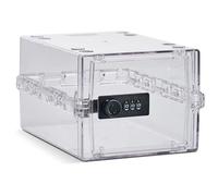 Lockabox Mini™ | Small Lockable Box with Combination Lock (3L) | Mini Storage Lock Box for Small Medicines, Snacks & Mobile Phones | External Size 22.3 x 15.4 x 12 cm (Crystal)