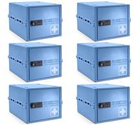 Lockabox One™ Business Bundle | 6 pack | Lockable storage box for healthcare, offices, clinics and schools (Medi Blue)
