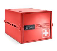 Lockabox One™ | Premium Lockable Medicine Box (10L) | Lightweight & Hygienic Medicine Lock Box | Made In Britain | External Size 31 x 21 x 17 cm (Medi Red)